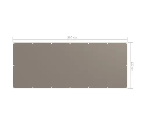 Balkono Pertvara, Taupe Spalvos, 120X300cm Oksfordo Audinys