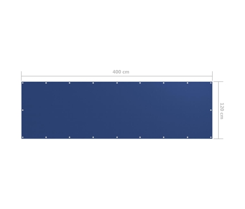Balkona Aizslietnis, 120X400 Cm, Zils Audums Vidaxl
