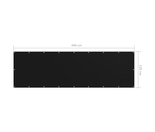 Rõdusirm, Must, 120 X 400 cm Oxford-Kangas