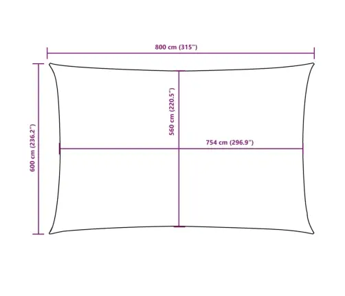 Saulessargs, Taisnstūra, 6X8 M, Antracītpelēks Oksforda Audums Vidaxl
