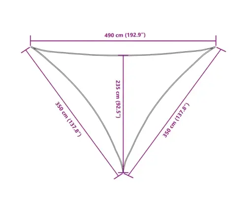 Päikesepuri, Oxford-Kangast, Kolmnurk, 3,5X3,5X4,9 M Antratsiit