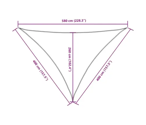 Saulessargs, 4X4X5,8 M, Trijstūra Forma, Antracītpelēks Audums Vidaxl Saulessargs, 4X4X5,8 M, Trijstūra Forma, Antracītpelēks Audums Vidaxl
