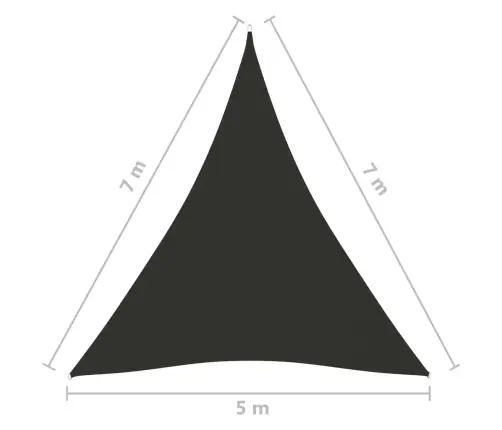 Uždanga Nuo Saulės, Antracito, 5X7X7M, Oksfordo Audinys Uždanga Nuo Saulės, Antracito, 5X7X7M, Oksfordo Audinys