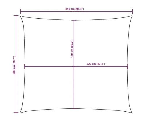 Oxford-Kangast Päikesepuri, Ristkülik, 2 X 2,5 M, Beež