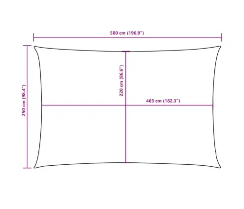 Saulessargs, Taisnstūra, 2,5X5 M, Bēšs Oksforda Audums Vidaxl