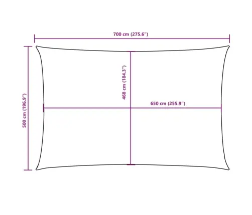 Uždanga Nuo Saulės, 5X7M, Oksfordo Audinys, Stačiakampė
