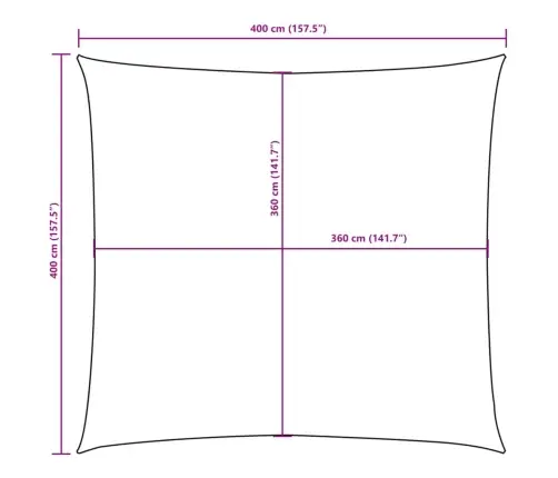 Oxford-Kangast Päikesepuri, Kandiline, 4 X 4 M, Kreemjas
