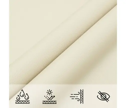 Saulessargs, Taisnstūra, 2,5X5 M, Krēmkrāsas Oksforda Audums Vidaxl