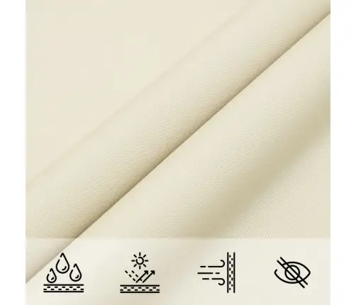 Oksforda Auduma Saulessargs, Taisnstūra, 3X6 M, Krēmkrāsas Vidaxl