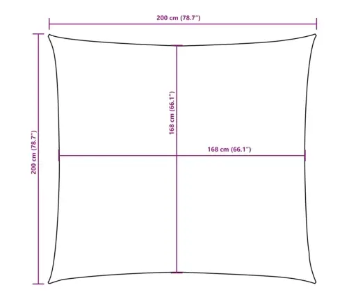 Oxford-Kangast Päikesepuri Kandiline, 2 X 2 M Valge