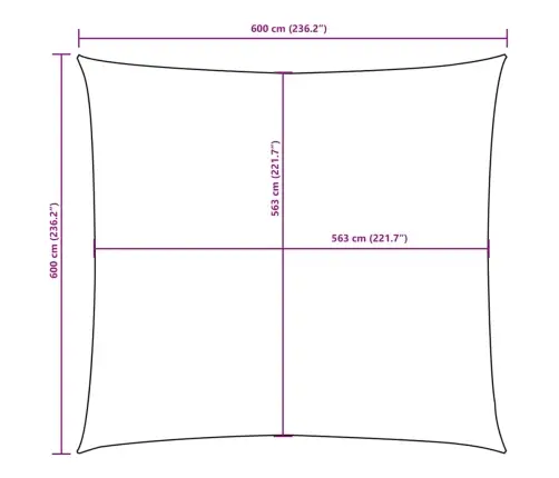 Uždanga Nuo Saulės, Balta, 6X6M, Oksfordo Audinys, Kvadratinė