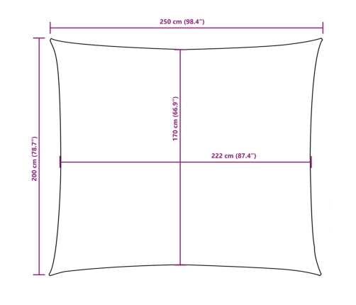 Saulessargs, Taisnstūra Forma, 2X2,5 M, Balts Oksforda Audums Vidaxl