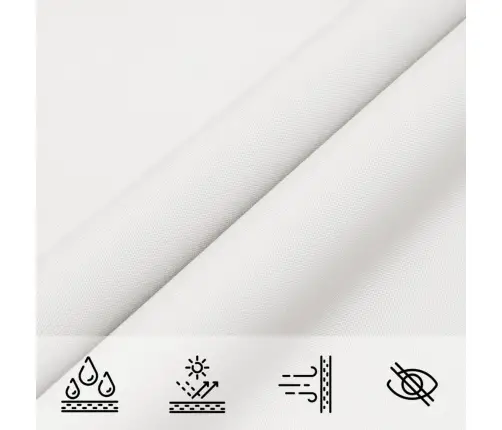 Saulessargs, Taisnstūra, 2X3 M, Balts Oksforda Audums Vidaxl