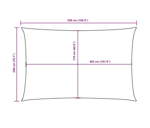 Saulessargs, Taisnstūra, 2X5 M, Balts Oksforda Audums Vidaxl
