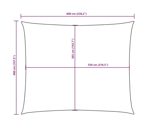 Saulessargs, 4X6 M, Taisnstūra Forma, Balts Oksforda Audums Vidaxl