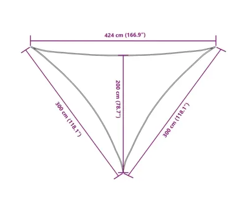 Saulessargs, 3X3X4,24 M, Trijstūra, Balts Oksforda Audums Vidaxl