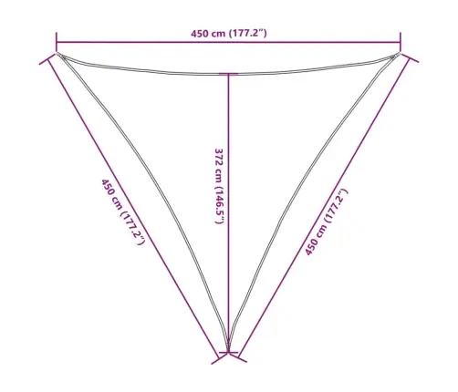 Uždanga Nuo Saulės, Balta, 4,5X4,5X4,5M, Oksfordo Audinys Uždanga Nuo Saulės, Balta, 4,5X4,5X4,5M, Oksfordo Audinys
