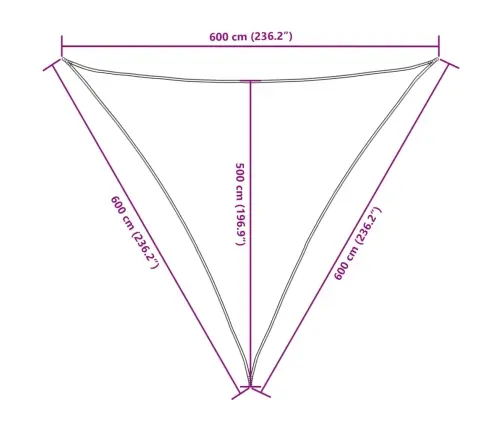 Saulessargs, 6X6X6 M, Trijstūra Forma, Balts Oksforda Audums Vidaxl
