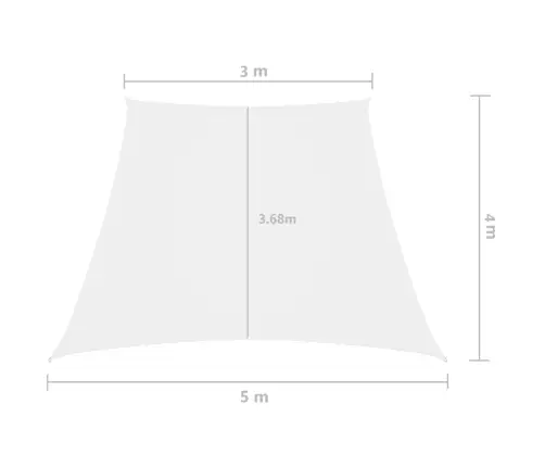 Saulessargs, 3/5X4 M, Trapeces Forma, Balts Oksforda Audums Vidaxl