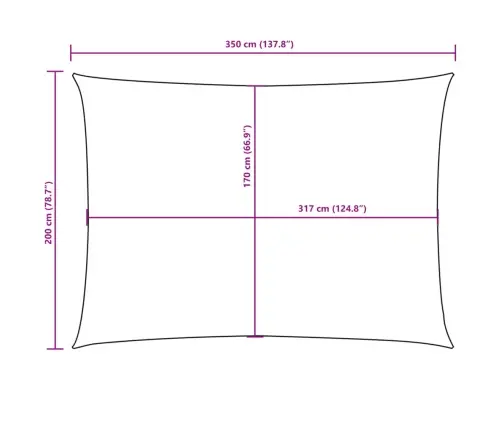 Oxford-Kangast Päikesepuri Ristkülik, 2 X 3,5 M Terrakota