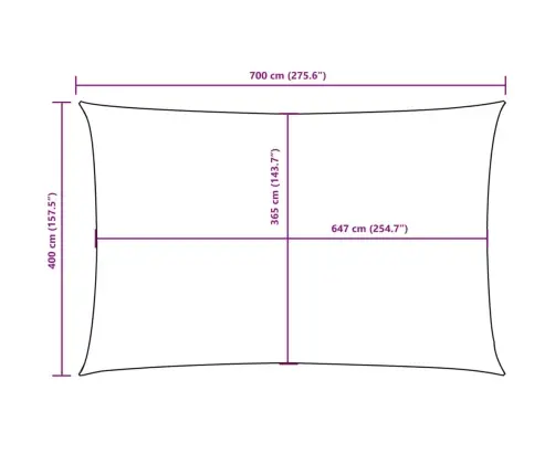 Saulessargs, Taisnstūra, 4X7 M, Sarkanbrūns Oksforda Audums Vidaxl