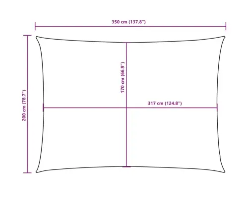 Uždanga Nuo Saulės, 2X3,5M, Oksfordo Audinys, Stačiakampė
