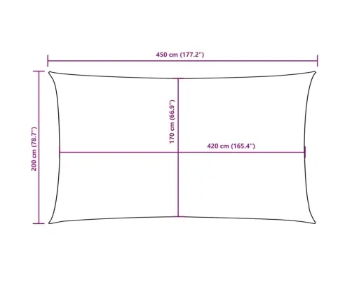Uždanga Nuo Saulės, Taupe, 2X4,5M, Oksfordo Audinys Uždanga Nuo Saulės, Taupe, 2X4,5M, Oksfordo Audinys