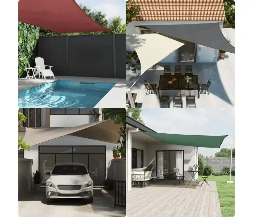 Uždanga Nuo Saulės, Tamsiai Žalia,2,5X2,5X3,5M,Oksfordo Audinys