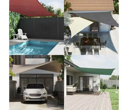 Saulessargs, 5X5X6 M, Trijstūra, Tumši Zaļš Oksforda Audums Vidaxl