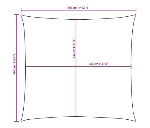 Saulessargs, 3,6X3,6 M, Kvadrāta Forma, Zils Oksforda Audums Vidaxl