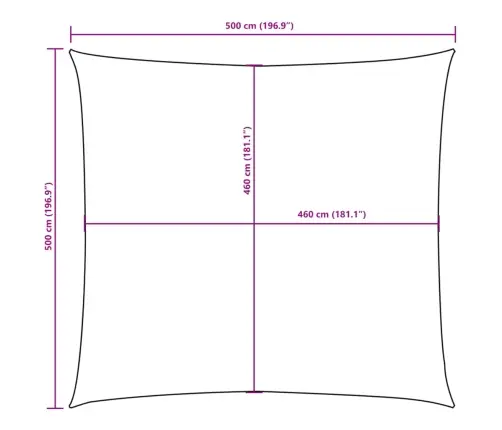 Saulessargs, 5X5 M, Kvadrāta Forma, Zils Oksforda Audums Vidaxl