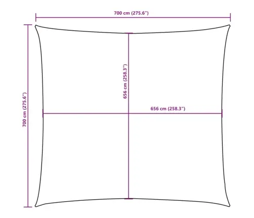 Oxford-Kangast Päikesepuri, Kandiline, 7 X 7 M, Sinine