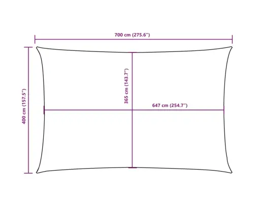 Saulessargs, Taisnstūra Forma, 4X7 M, Zils Oksforda Audums Vidaxl