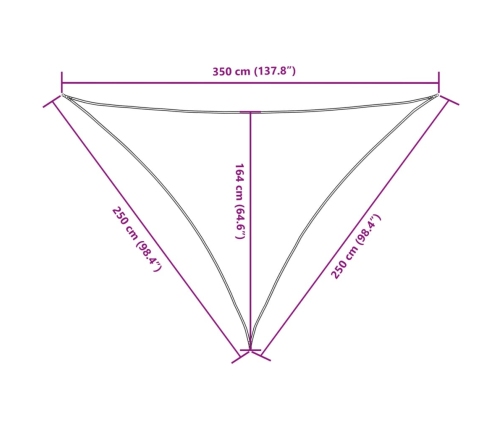 Saulessargs, 2,5X2,5X3,5 M, Trijstūra, Zils Oksforda Audums Vidaxl