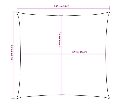 Uždanga Nuo Saulės, Geltona, 2,5X2,5M, Oksfordo Audinys