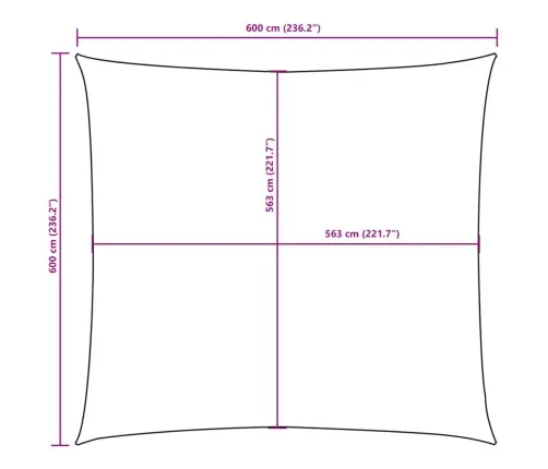 Uždanga Nuo Saulės, Geltona, 6X6M, Oksfordo Audinys, Kvadratinė