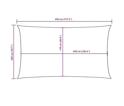Saulessargs, Taisnstūra, 2X4,5 M, Dzeltens Oksforda Audums Vidaxl