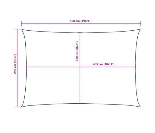Oxford-Kangast Päikesepuri, Ristkülikukujuline, 2,5X5 M Kollane