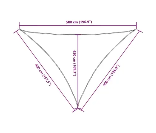 Saulessargs, 4X5X5 M, Trijstūra Forma, Dzeltens Oksforda Audums Vidaxl