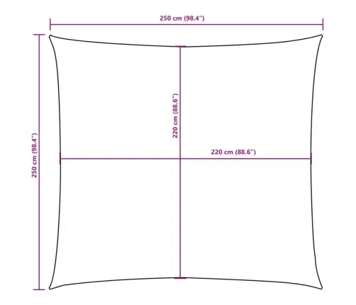 Uždanga Nuo Saulės, Raudona, 2,5X2,5M, Oksfordo Audinys