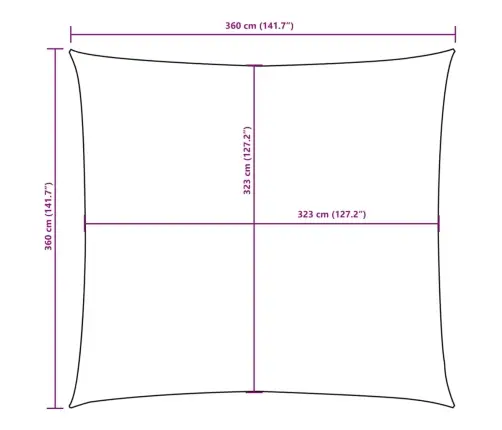 Uždanga Nuo Saulės, Raudona, 3,6X3,6M, Oksfordo Audinys