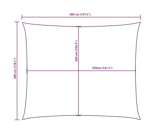Saulessargs, 3X4 M, Taisnstūra Forma, Sarkans Oksforda Audums Vidaxl