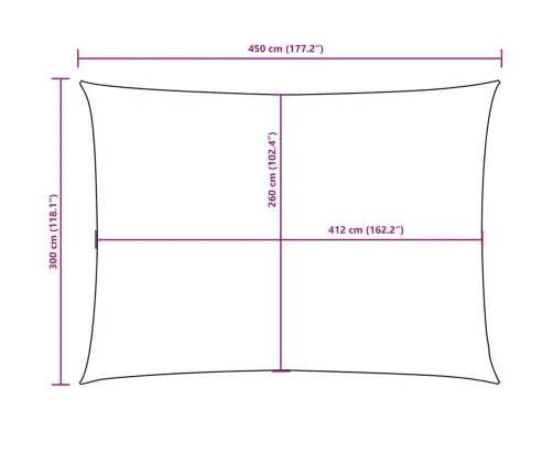 Saulessargs, Taisnstūra Forma, 3X4,5 M, Sarkans Oksforda Audums Vidaxl