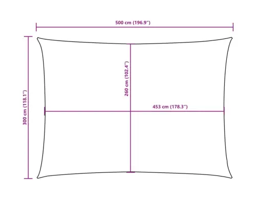 Saulessargs, Taisnstūra, 3X6 M, Sarkans Oksforda Audums Vidaxl