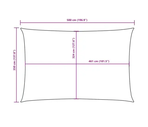 Saulessargs, Taisnstūra, 3,5X5 M, Sarkans Oksforda Audums Vidaxl