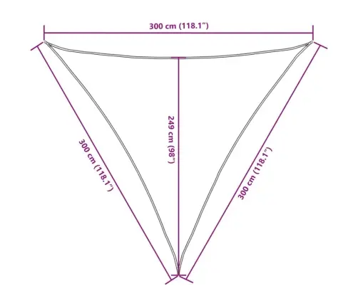 Saulessargs, 3,6X3,6X3,6 M, Trijstūra, Sarkans Oksforda Audums Vidaxl