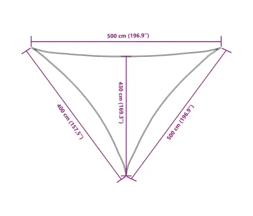 Saulessargs, 4X5X5 M, Trijstūra Forma, Sarkans Oksforda Audums Vidaxl