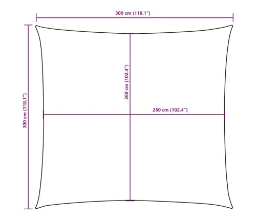 Oxford-Kangast Päikesepuri, Kandiline, 3 X 3 M, Oranž