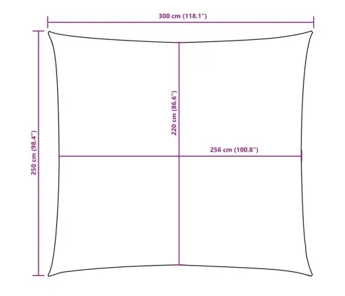 Oxford-Kangast Päikesepuri, Ristkülikukujuline, 2,5X3 M, Oranž