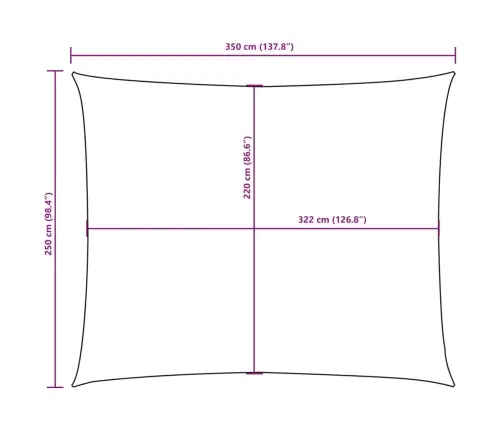 Oxford-Kangast Päikesepuri, Ristkülik, 2,5X3,5 M, Oranž